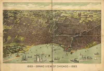 1893 Bird's eye view of Chicago
