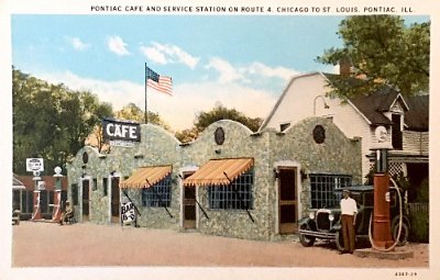 19xx Pontiac - Pontiac cafe and service station