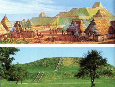 Cahokia mountians then and now