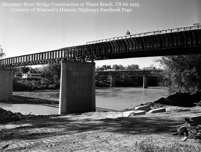 1955 Meramac bridge construction at Times Beach by Drew Walters 2