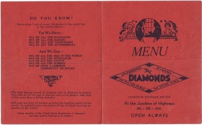 19xx The Diamonds menu (1)