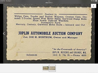 19xx Joplin Automobile Auction 2