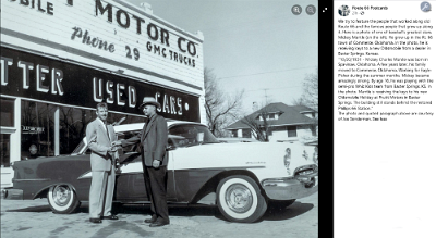19xx Baxter Springs - Mickey Mantle recieves keys to new car