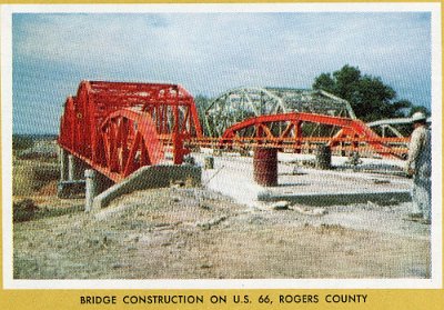 1957 Verdigris bridges being installed
