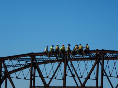 2023-04-123 Lake Overholser bridge with bridge inspectors by Okla Moni 3
