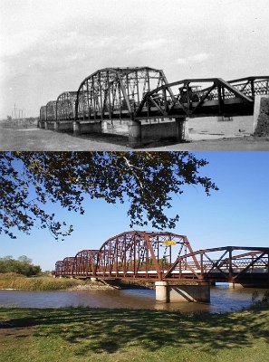 Then and now - Lake Overholser bridge (Bethany)