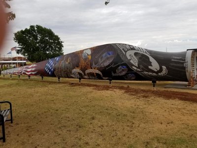 2022 Weatherford - Former wind turbine blade repurposed for Veterans Park.by Jim Urban 2