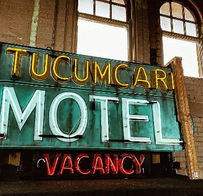 202x Tucumcari - Tucumcari Motel sign in the New Mexico Route66 museum by Connie Loveland