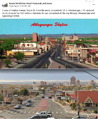 Then and now - ABQ - Central Avenue