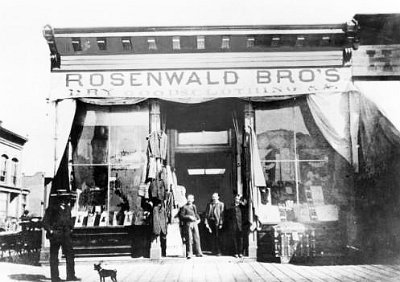 192x ABQ - Rosenwald Bro's Dry Goods and Clothing Store. In 1920, the Rosenwald brothers would build the first department store in Albuquerque, at the intersection of 4th Street and Central Avenue.