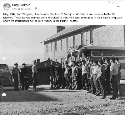 1942-05 Fort Wingate - First 29 code talkers are sworn in.