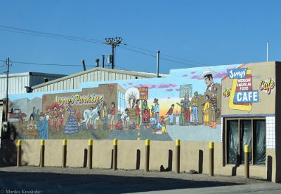 2023 Gallup - Mural at Jerry’s Café Parking by Mariko Kusakabe