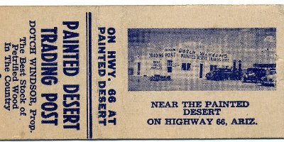 19xx Painted desert trading post matchbook