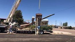 2022-05-30 Holbrook - The Plainsman sign being removed