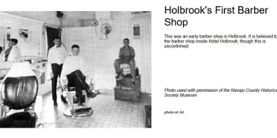 19xx Hotel Holbrook barbershop
