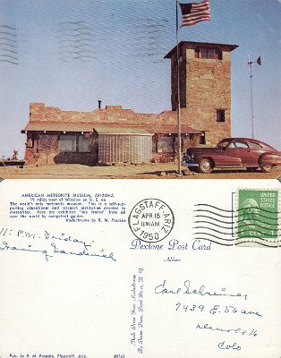 19xx Meteor Crater Museum postcard (1)
