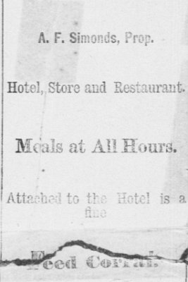 1882-11-12 Kingman - Beal Springs hotel