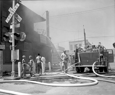 1951 Kingman - Harvey House burning