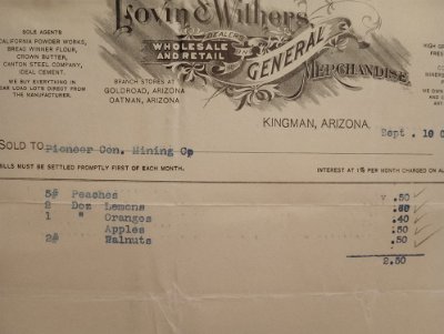 1909 Receipt from Loving and Withers