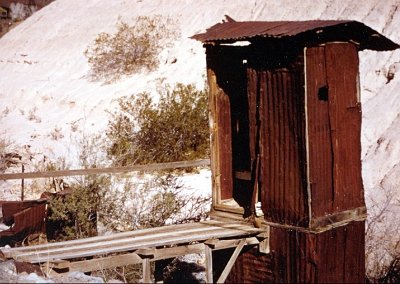 19xx Oatman - Double Decker Outhouses behind the Walsh building 2