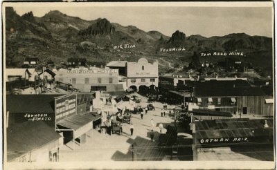 1917 Oatman - Postcard with mines - front