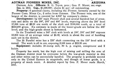 1917-03 Oatman - Aotman pioneer mines report