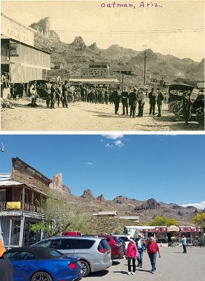Oatman then and now - Oasis cafe