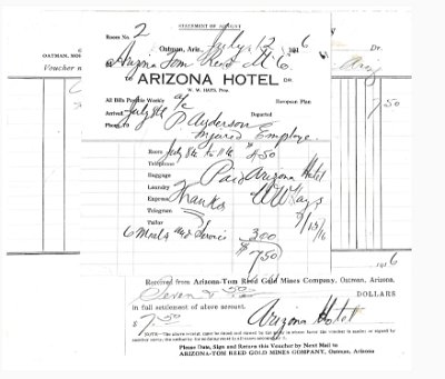 1916-07-12 Oatman Hotel receipt