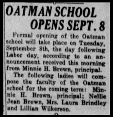 1931-08-28 Oatman school opens