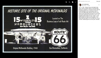 19xx San Bernardino - 1st McDonalds